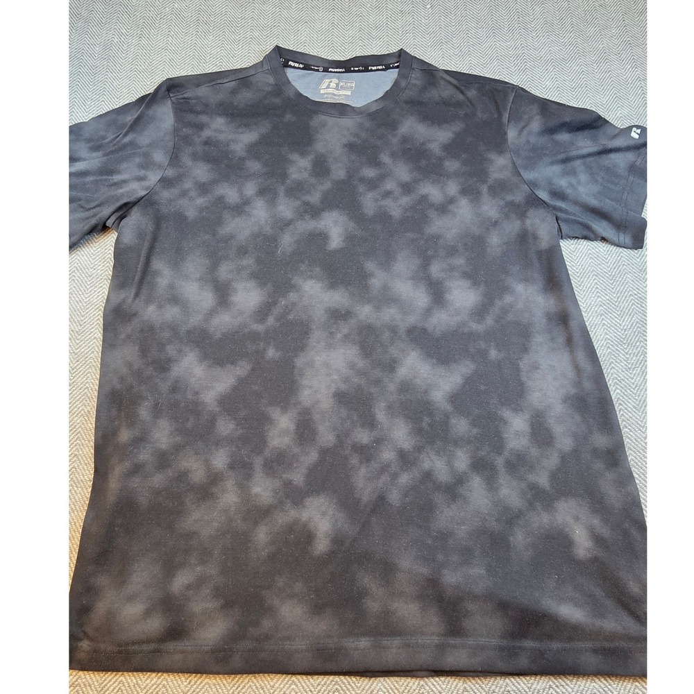 Russell Mens Training Fit Dri-Power 360 T-Shirt XL Black Grey Space Dye RM120227